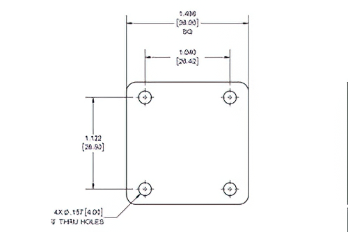WR-75 Waveguide Short Plate, UG-Cover Square Flange, 5mm Copper