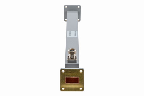 WR-90 Waveguide 10 dB Broadwall Coupler, UG Cover Flange, N-Type Female Coupled Port, 8.2 GHz to 12.5 GHz, Copper