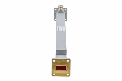 WR-90 Waveguide 10 dB Broadwall Coupler, UG Cover Flange, N-Type Female Coupled Port, 8.2 GHz to 12.5 GHz, Copper
