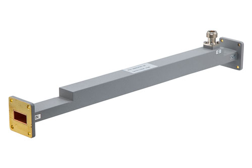 WR-90 Waveguide 20 dB Broadwall Coupler, UG Cover Flange, N-Type Female Coupled Port, 8.2 GHz to 12.5 GHz, Copper