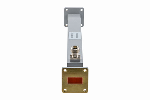 WR-90 Waveguide 20 dB Broadwall Coupler, UG Cover Flange, N-Type Female Coupled Port, 8.2 GHz to 12.5 GHz, Copper
