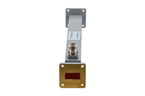 WR-90 Waveguide 30 dB Broadwall Coupler, UG Cover Flange, N-Type Female Coupled Port, 8.2 GHz to 12.5 GHz, Copper