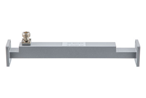 WR-90 Waveguide 60 dB Broadwall Coupler, UG Cover Flange, N-Type Female Coupled Port, 8.2 GHz to 12.5 GHz, Copper