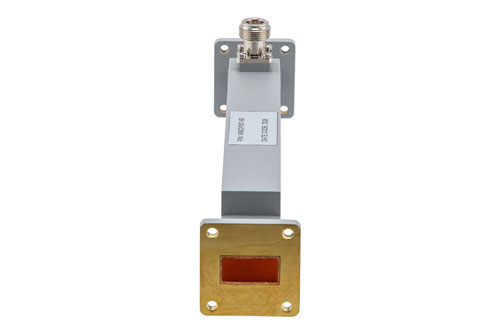WR-90 Waveguide 60 dB Broadwall Coupler, UG Cover Flange, N-Type Female Coupled Port, 8.2 GHz to 12.5 GHz, Copper