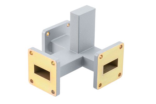 2 Way WR-90 Waveguide Power Divider UG Square Cover Flange From 9.3 GHz to 9.5 GHz, Aluminum