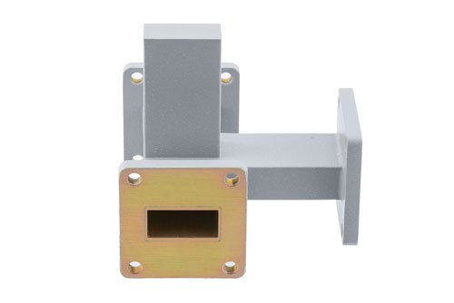 2 Way WR-90 Waveguide Power Divider UG Square Cover Flange From 9.3 GHz to 9.5 GHz, Aluminum