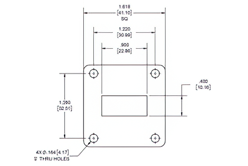 WR-90 Waveguide Shim, UG-Cover Square flange, 5mm Brass