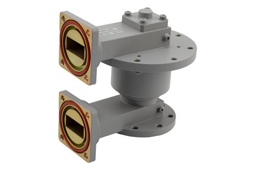 WR-90 300 W Waveguide Rotary Joint in the X Band Frequency range, 9.24 GHz to 9.64 GHz, UG Round Choke Flanges, U-Style