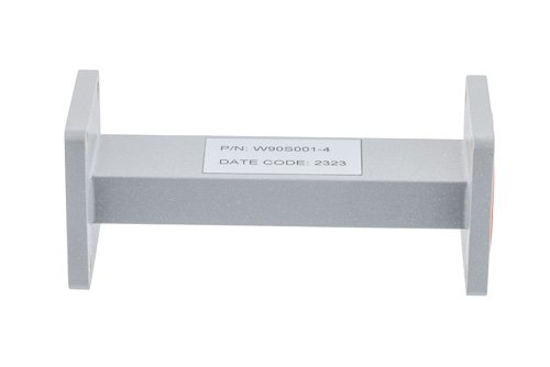 WR-90 Straight Waveguide Section 4 Inch Length, UG Square Cover and Grooved Flange from 8.2 GHz to 12.5 GHz