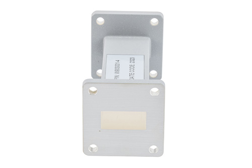 WR-90 Straight Waveguide Section 4 Inch Length, UG Square Cover and Grooved Flange from 8.2 GHz to 12.5 GHz
