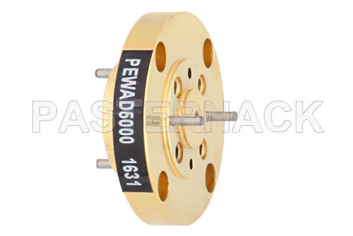 WR-10 Waveguide Bulkhead Adapter UG-387/U-Mod Round Cover Flange, 75 GHz to 110 GHz