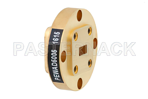 WR-28 Waveguide Bulkhead Adapter UG-599/U Square Cover Flange, 26.5 GHz to 40 GHz