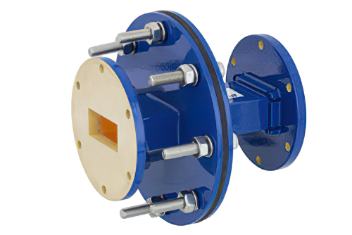 WR-137 Waveguide Bulkhead Adapter UG-344/U Round Cover Flange, 5.85 GHz to 8.2 GHz
