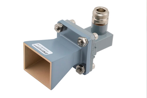 WR-90 Standard Gain Horn with 10 dBi gain, Type N Female connector