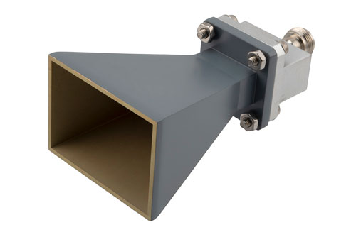 WR-90 Standard Gain Horn with 15 dBi gain, End Launch N Female connector