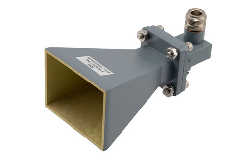 WR-90 Standard Gain Horn with 15 dBi gain, Type N Female connector