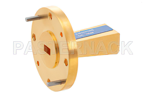WR-19 Waveguide Standard Gain Horn Antenna Operating from 40 GHz to 60 GHz with a Nominal 10 dBi Gain with UG-383/U-Mod Round Cover Flange