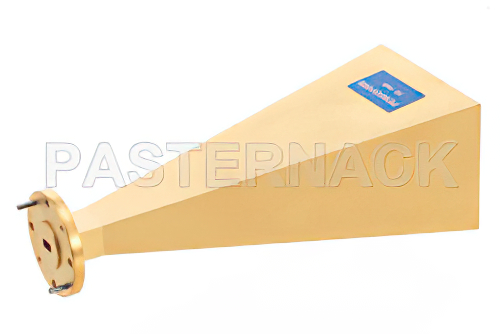 WR-19 Waveguide Standard Gain Horn Antenna Operating from 40 GHz to 60 GHz with a Nominal 25 dBi Gain with UG-383/U-Mod Round Cover Flange