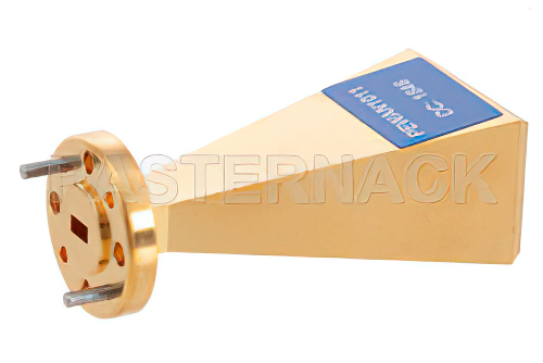 WR-15 Waveguide Standard Gain Horn Antenna Operating from 50 GHz to 75 GHz with a Nominal 20 dBi Gain with UG-385/U-Mod Round Cover Flange
