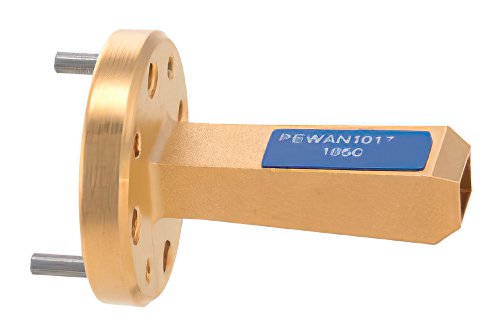 WR-10 Waveguide Standard Gain Horn Antenna Operating from 75 GHz to 110 GHz with a Nominal 10 dBi Gain with UG-387/U-Mod Round Cover Flange