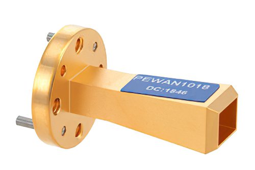 WR-10 Waveguide Standard Gain Horn Antenna Operating from 75 GHz to 110 GHz with a Nominal 15 dBi Gain with UG-387/U-Mod Round Cover Flange
