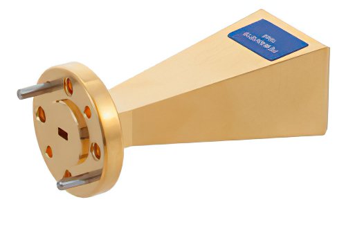 WR-10 Waveguide Standard Gain Horn Antenna Operating from 75 GHz to 110 GHz with a Nominal 20 dBi Gain with UG-387/U-Mod Round Cover Flange