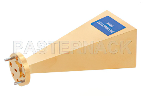 WR-10 Waveguide Standard Gain Horn Antenna Operating from 75 GHz to 110 GHz with a Nominal 25 dBi Gain with UG-387/U-Mod Round Cover Flange