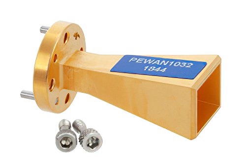 WR-5 Waveguide Standard Gain Horn Antenna Operating from 140 GHz to 220 GHz with a Nominal 25 dBi Gain with UG-387/U-Mod Round Cover Flange