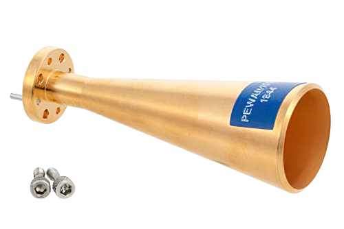 WR-10 Waveguide Conical Gain Horn Antenna Operating from 87 GHz to 100 GHz with a Nominal 25 dBi Gain with UG-387/U Round Cover Flange