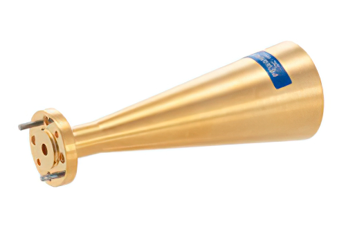 WR-10 Waveguide Conical Gain Horn Antenna Operating from 77 GHz to 87 GHz with a Nominal 25 dBi Gain with UG-387/U Round Cover Flange