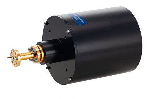 WR-12 Waveguide Lens Horn Antenna Operating from 72 GHz to 82 GHz with a Nominal 32 dBi Gain with UG-387/U Round Cover Flange