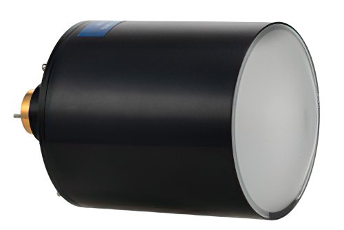 WR-10 Waveguide Lens Horn Antenna Operating from 89 GHz to 99 GHz with a Nominal 34 dBi Gain with UG-387/U Round Cover Flange