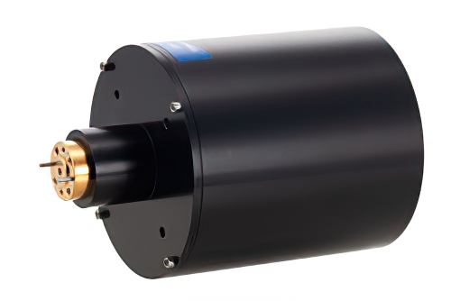 WR-10 Waveguide Lens Horn Antenna Operating from 89 GHz to 99 GHz with a Nominal 34 dBi Gain with UG-387/U Round Cover Flange