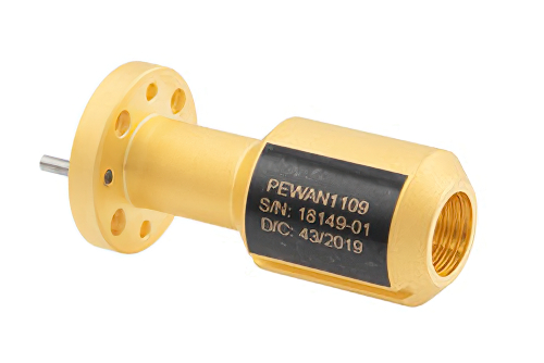 0.082 Inch Circular Waveguide Scalar Feed Horn Antenna, 100 GHz to 112 GHz Frequency Range, 17 dBi Gain, UG-387/U-Mod Flange