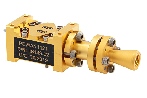 WR-10 Waveguide Dual Polarized Scalar Feed Horn Antenna, 75 GHz to 110 GHz Frequency Range, 13 dBi Gain, UG-387/U-Mod Flange