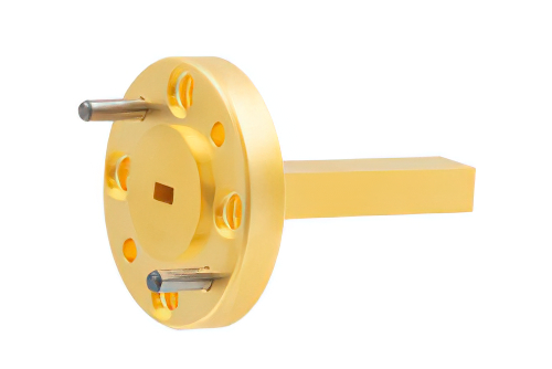 WR-10 Waveguide Probe Antenna Operating from 75 GHz to 110 GHz with a Nominal 6.5 dBi Gain with UG-387/U-Mod Round Cover Flange