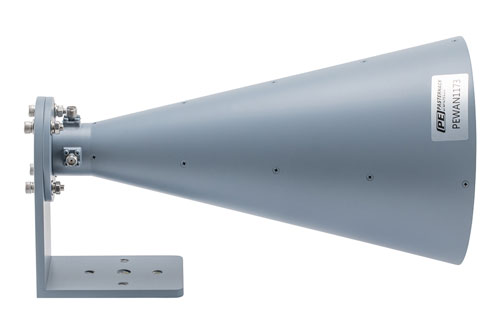 Broadband Horn Antenna, Dual Polarized 6 GHz to 18 GHz 17 dBi Gain