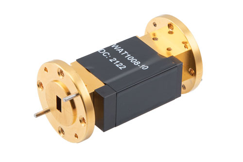 WR-22 Waveguide Fixed Attenuator, 10 dB, from 33 GHz to 50 GHz, UG-383/U Round Cover Flange, 4W Power