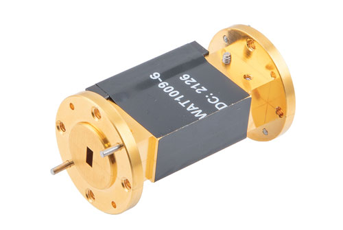 WR-19 Waveguide Fixed Attenuator, 6 dB, from 40 GHz to 60 GHz, UG-383/U-Mod Round Cover Flange, 3W Power