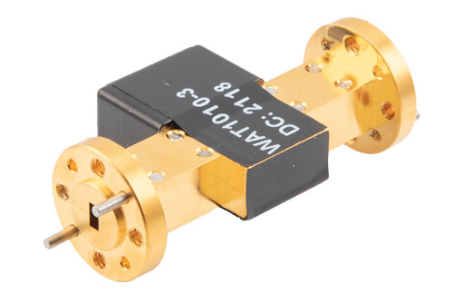 WR-15 Waveguide Fixed Attenuator, 3 dB, from 50 GHz to 75 GHz, UG-385/U Round Cover Flange, 2W Power