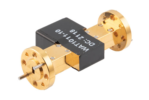 WR-12 Waveguide Fixed Attenuator, 10 dB, from 60 GHz to 90 GHz, UG-387/U Round Cover Flange, 1W Power