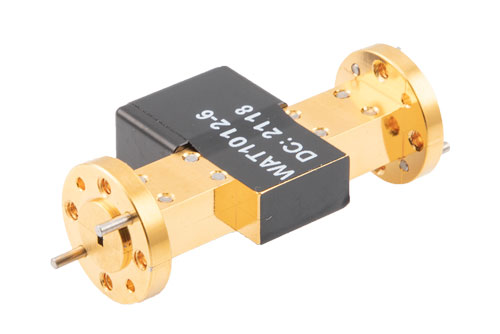 WR-10 Waveguide Fixed Attenuator, 6 dB, from 75 GHz to 110 GHz, UG-387/U-Mod Round Cover Flange, 1W Power