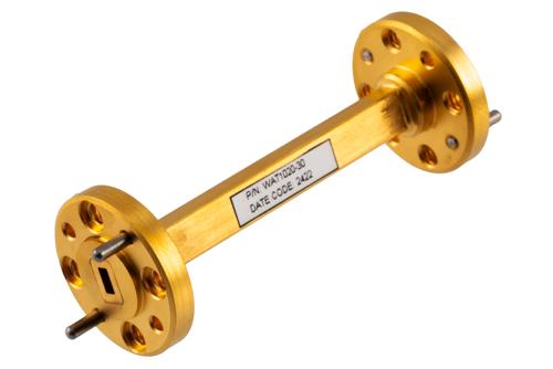 WR-12 Waveguide Fixed Attenuator, 30 dB, from 60 GHz to 90 GHz, UG-387/U Round Cover Flange, Rated to 0.1 Watt