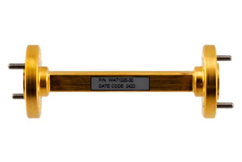 WR-12 Waveguide Fixed Attenuator, 30 dB, from 60 GHz to 90 GHz, UG-387/U Round Cover Flange, Rated to 0.1 Watt