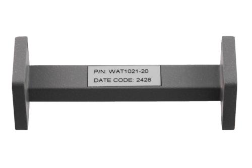 WR-34 Waveguide Fixed Attenuator, 20 dB, from 21.7 GHz to 33 GHz, UG-1530/U Square Cover Flange, Rated to 0.5 Watt