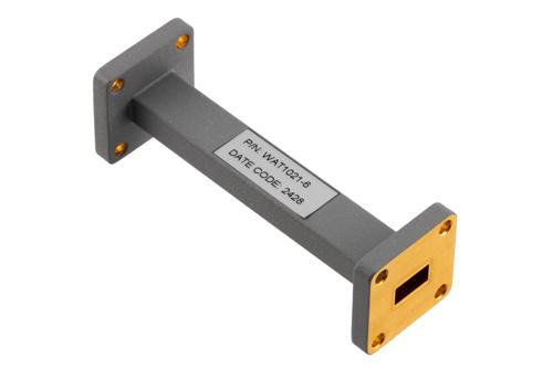 WR-34 Waveguide Fixed Attenuator, 6 dB, from 21.7 GHz to 33 GHz, UG-1530/U Square Cover Flange, Rated to 0.5 Watt