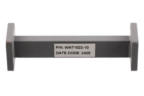 WR-42 Waveguide Fixed Attenuator, 10 dB, from 17.6 GHz to 26.7 GHz, UG-595/U Square Cover Flange, Rated to 1 Watt