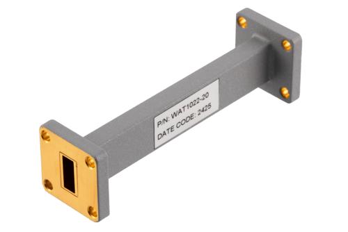 WR-42 Waveguide Fixed Attenuator, 20 dB, from 17.6 GHz to 26.7 GHz, UG-595/U Square Cover Flange, Rated to 1 Watt