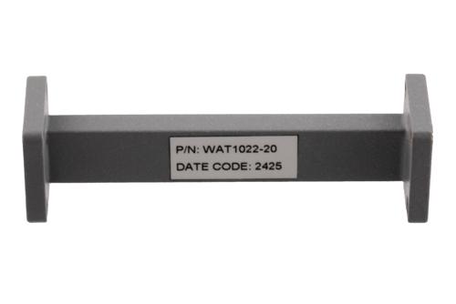 WR-42 Waveguide Fixed Attenuator, 20 dB, from 17.6 GHz to 26.7 GHz, UG-595/U Square Cover Flange, Rated to 1 Watt