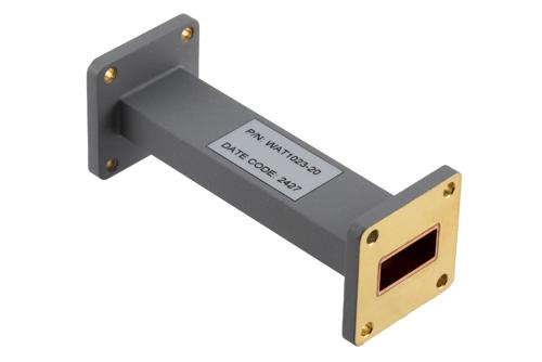 WR-90 Waveguide Fixed Attenuator, 20 dB, from 8.2 GHz to 12.4 GHz, UG-39/U Square Cover Flange, Rated to 2 Watt